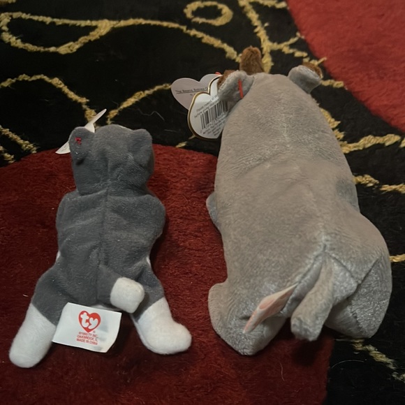 Two beanie babies, Spike the Rhino, and Teenie beanie baby, Nook the Husky. - Picture 10 of 11